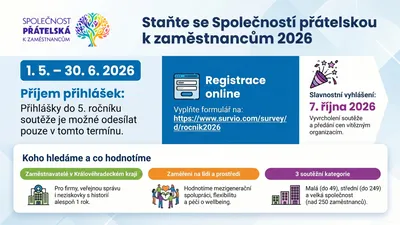 Startuje registrace do Ocenění Společnost přátelská k zaměstnancům 2026!